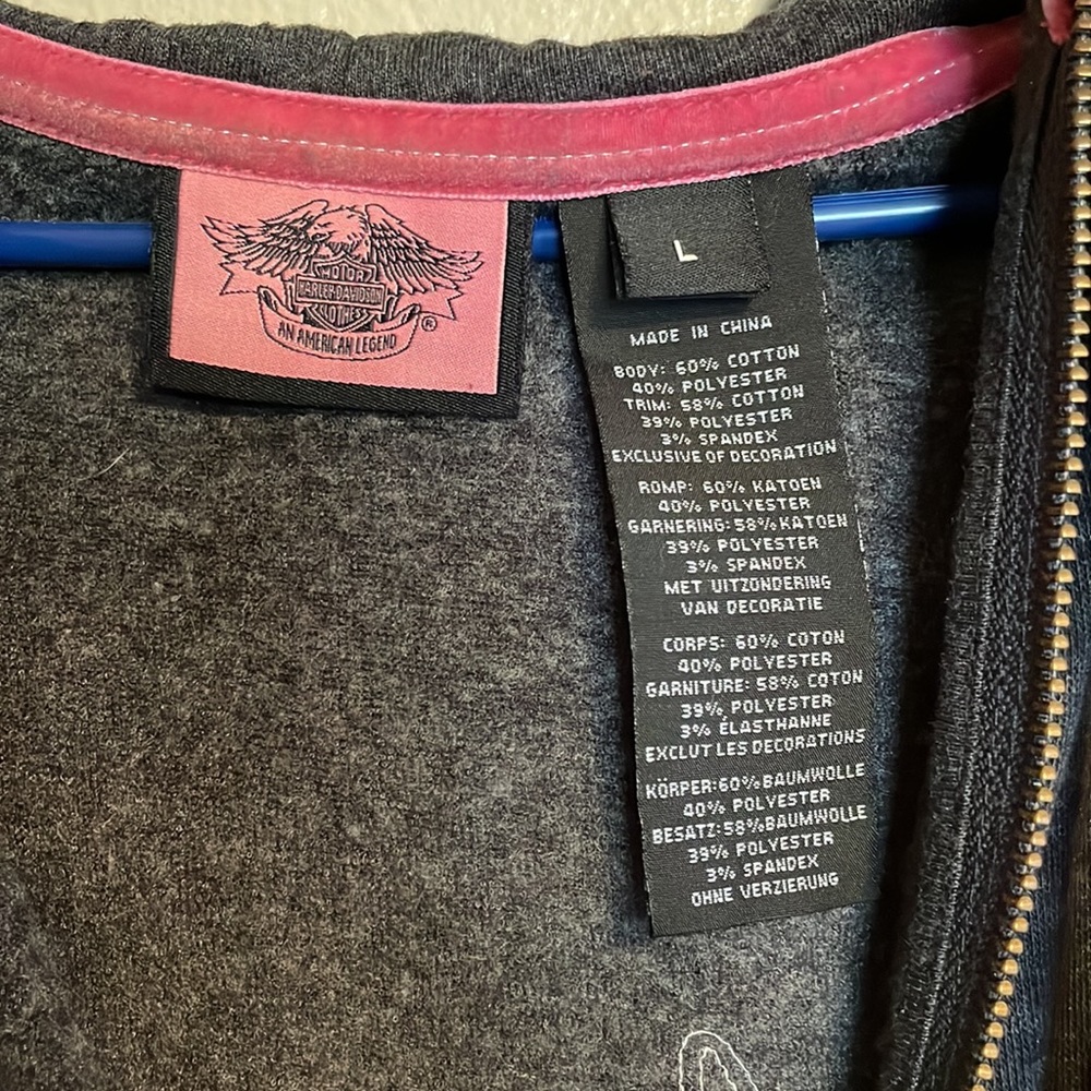 Harley-Davidson Charcoal Hoodie with Pink - Picture 5 of 5